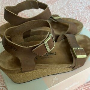 Papillio Brown Wedge Sandals